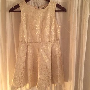 Gold Printed shift dress